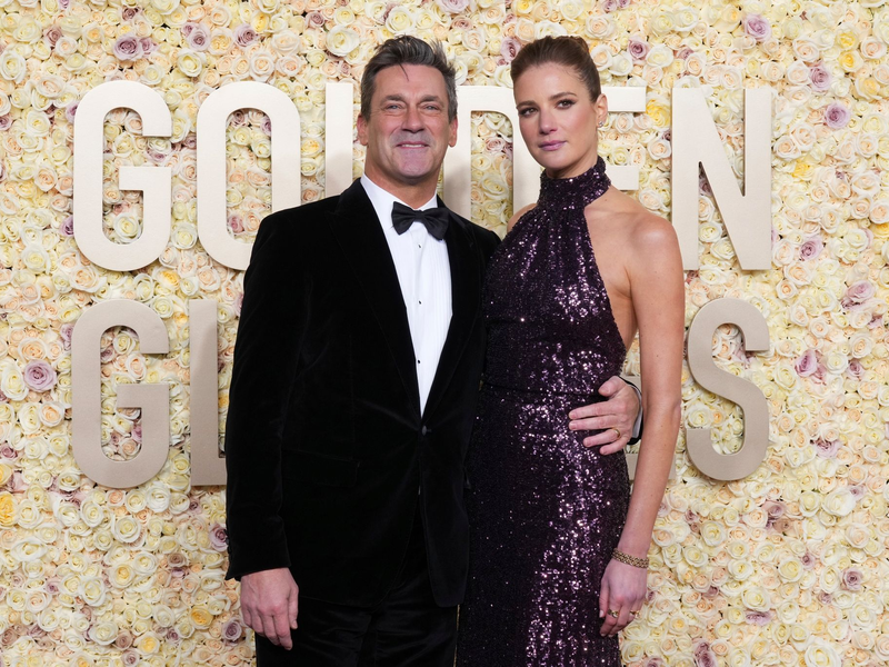 Jon Hamm und Anna Osceola  hatten sich beim Dreh der finalen Folge der Dramaserie «Mad Men» kennengelernt. - Foto: Jordan Strauss/Invision via AP/dpa