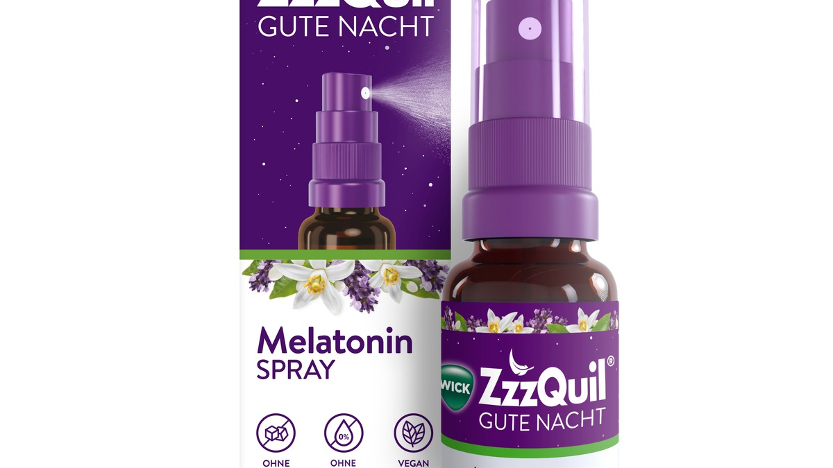 NEU: WICK ZzzQuil® Gute Nacht Spray mit Melatonin / Die Einschlafhilfe* im einfach anzuwendenden Sprayformat - Foto: presseportal.de