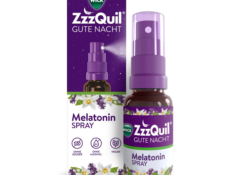 NEU: WICK ZzzQuil® Gute Nacht Spray mit Melatonin / Die Einschlafhilfe* im einfach anzuwendenden Sprayformat - Foto: presseportal.de
