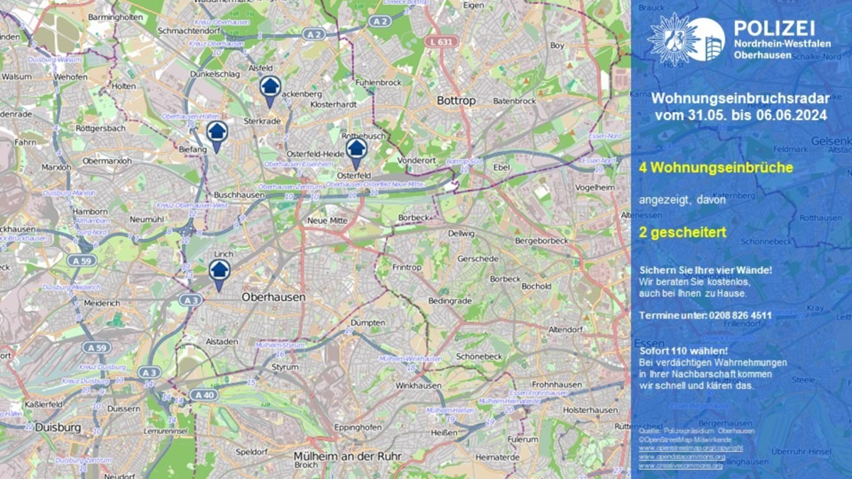 POL-OB: Wohnungseinbruchsradar Oberhausen - Foto: presseportal.de