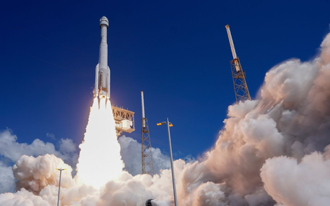 Der Starliner auf dem Weg zur ISS. (Archivbild) - Foto: John Raoux/AP/dpa