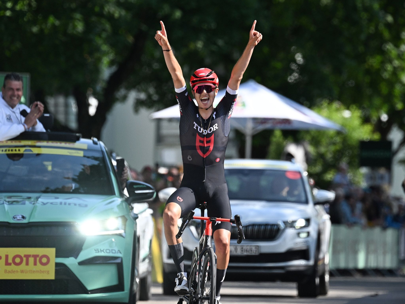 Der neue deutsche Straßenradmeister: Marco Brenner. - Foto: Bernd Weißbrod/dpa