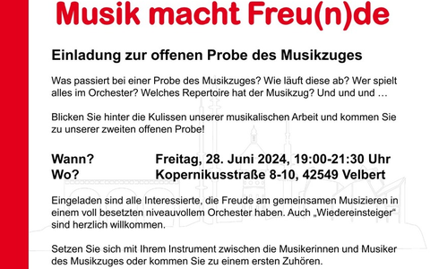 FW-Velbert: Offene Probe des Musikzugs der Feuerwehr Velbert - Foto: presseportal.de