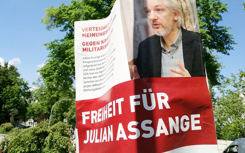Plakat Freiheit für Julian Assange (Archiv) - Foto: über dts Nachrichtenagentur