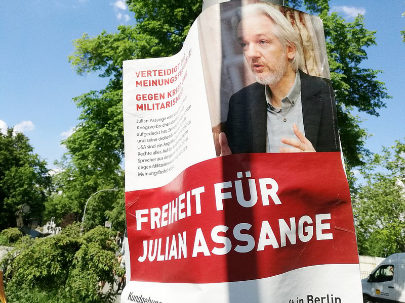 Plakat Freiheit für Julian Assange (Archiv) - Foto: über dts Nachrichtenagentur
