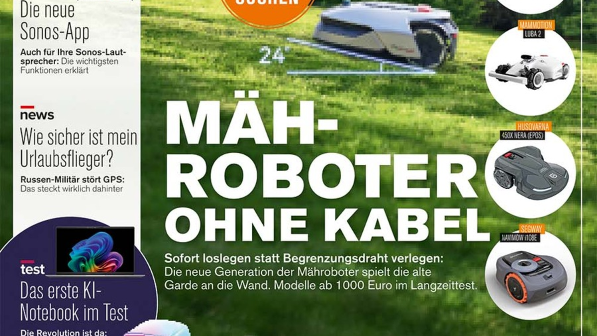 Die mähen auch ohne Grenzkabel: COMPUTER BILD testet smarte Mähroboter - Foto: presseportal.de
