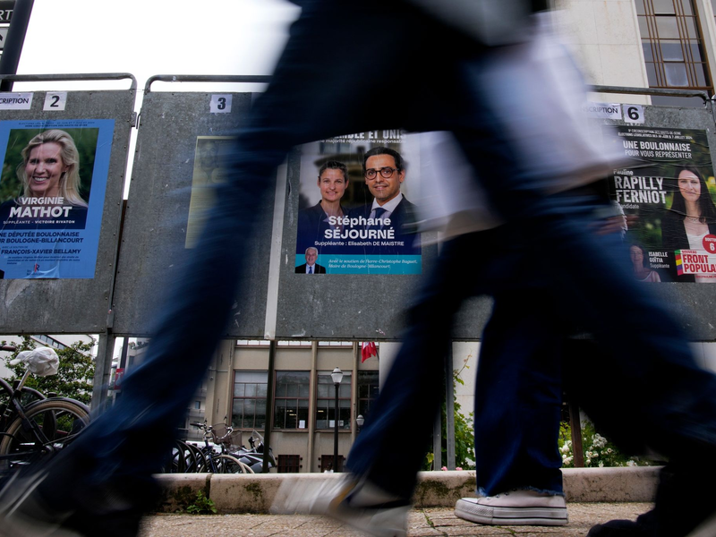 Die mit Spannung erwartete Parlamentsneuwahl in Frankreich geht in die erste Runde. - Foto: Christophe Ena/AP/dpa