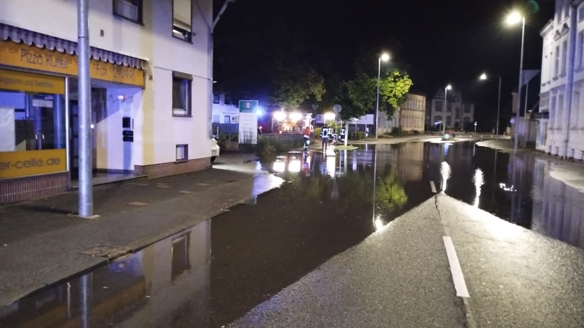 FW Celle: Starkregen, Brandgeruch, Wasserrohrbruch und eine Schlange fordern Celler Feuerwehr in der Nacht! - Foto: presseportal.de