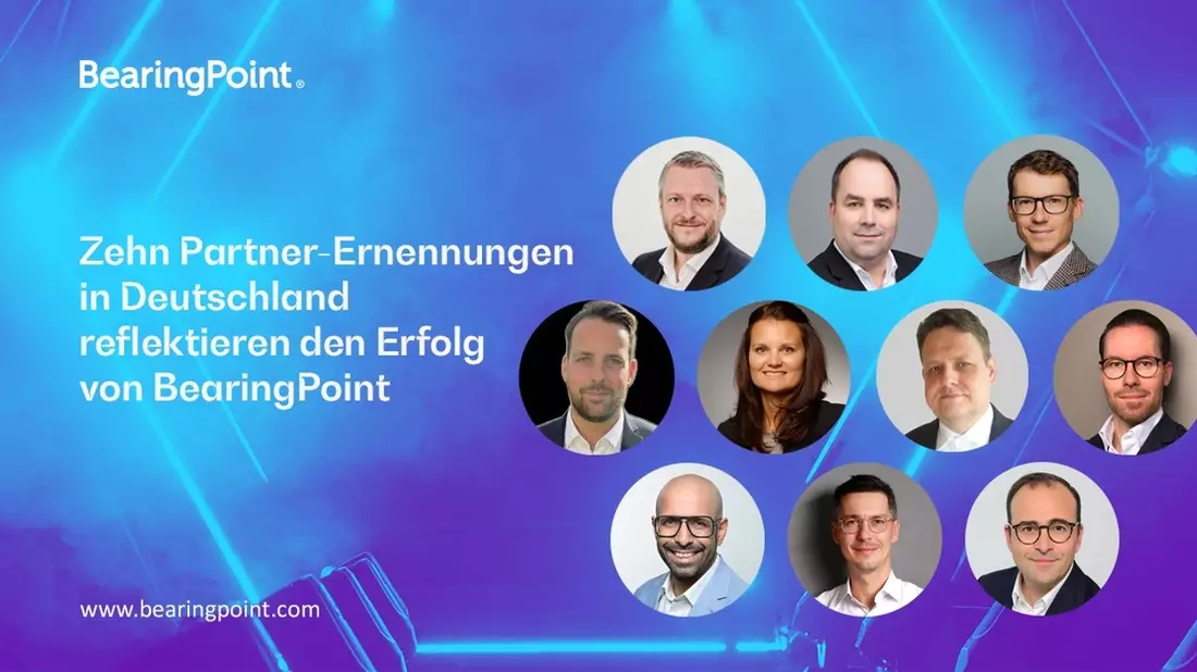 Zehn Partner-Ernennungen in Deutschland reflektieren den Erfolg von BearingPoint in seinem größten Beratungsmarkt - Bild: presseportal.de