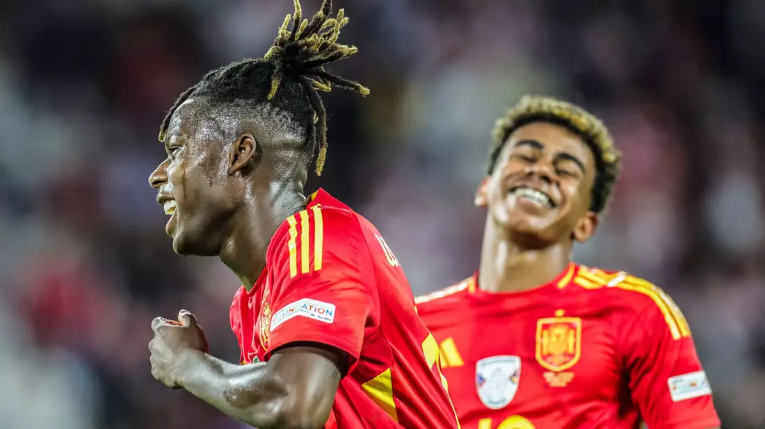 Spaniens Lamine Yamal spielt bislang eine starke EM. - Bild: Rolf Vennenbernd/dpa