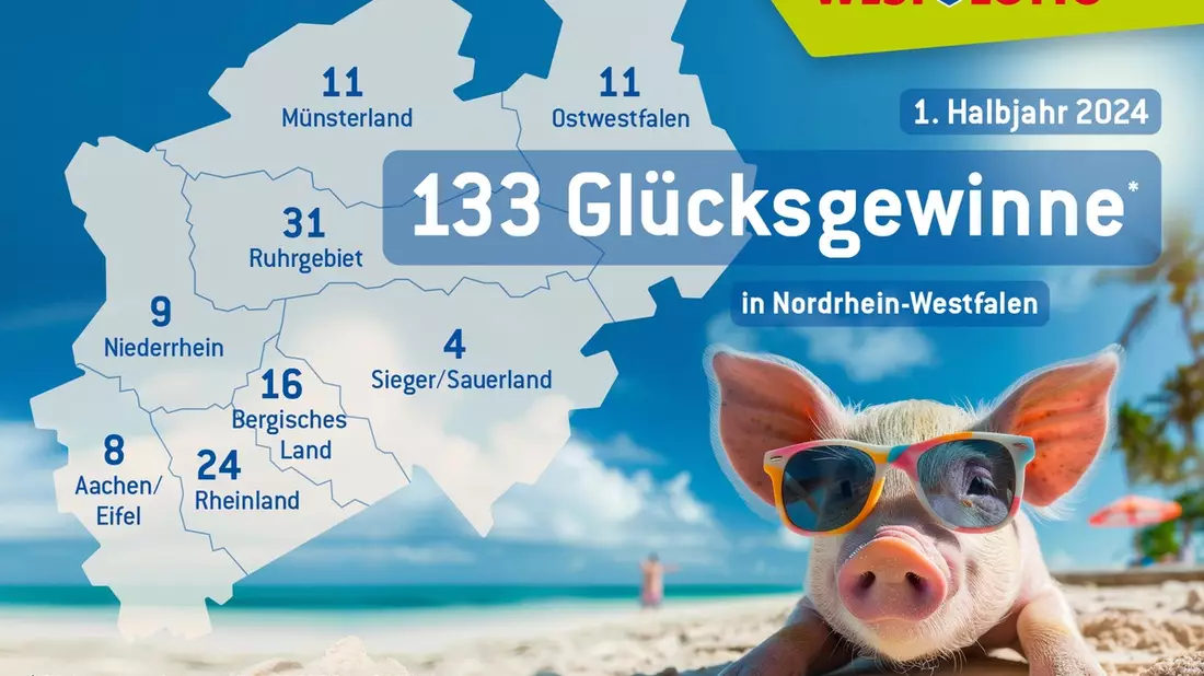 Bereits 25 Millionäre in diesem Jahr / WestLotto-Gewinnerbilanz für Januar bis Juni - Bild: presseportal.de