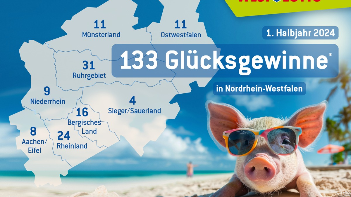 Bereits 25 Millionäre in diesem Jahr / WestLotto-Gewinnerbilanz für Januar bis Juni - Foto: presseportal.de