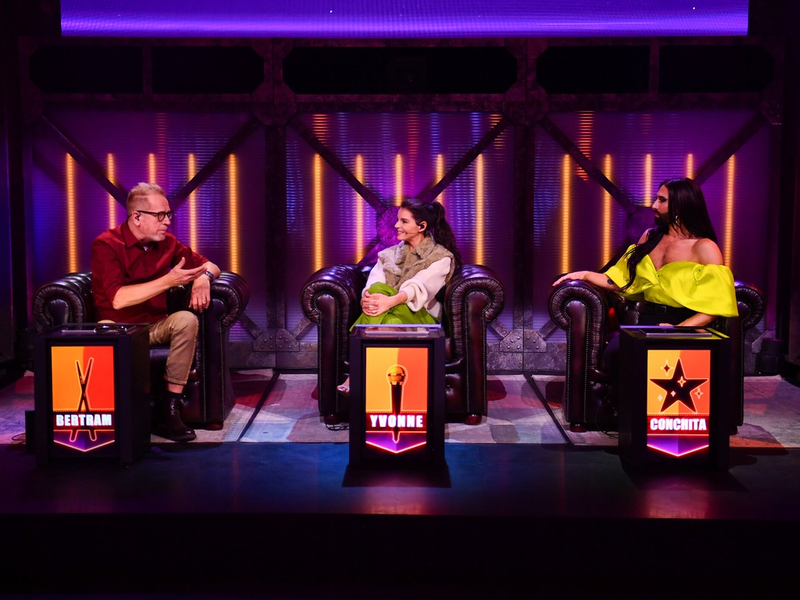 Bertram Engel Yvonne Catterfeld Conchita Wurst The Tribute - Die Show der Musiklegenden - Foto: Seven.One/ Julia Feldhagen, presseportal.de