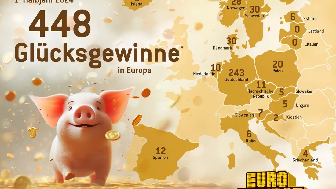 Drei 120-Millionen-Jackpots in sechs Monaten / Gewinner-Bilanz von Eurojackpot für das erste Halbjahr 2024 - Bild: presseportal.de