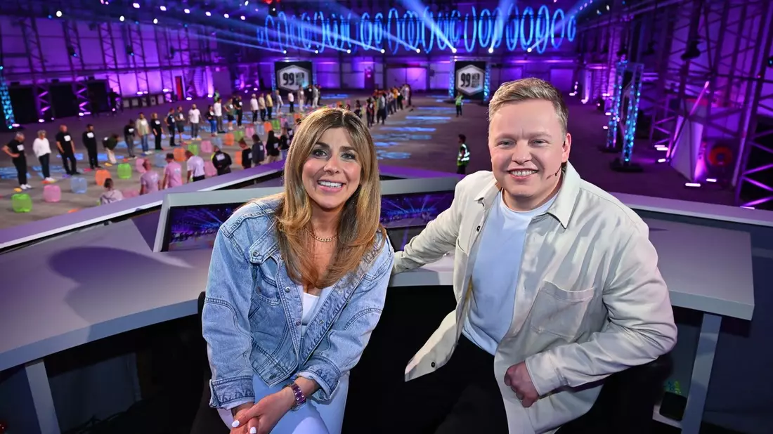 Panagiota Petridou Florian Schmiso Schmidt-Sommerfeld 99 - Wer schlägt sie alle? 2024 - Bild: SAT.1/Willi Weber, presseportal.de
