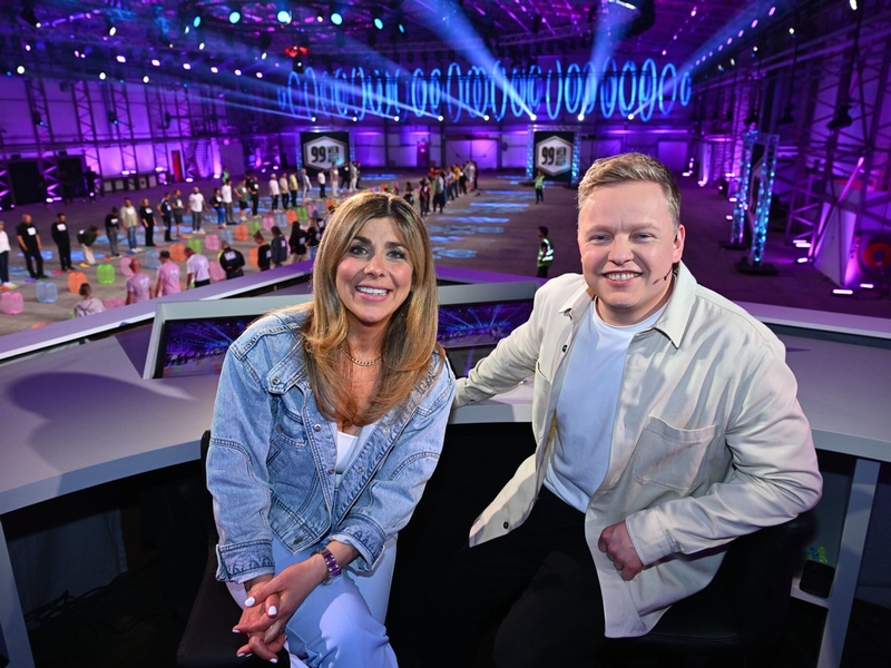 Panagiota Petridou Florian Schmiso Schmidt-Sommerfeld 99 - Wer schlägt sie alle? 2024 - Foto: SAT.1/Willi Weber, presseportal.de