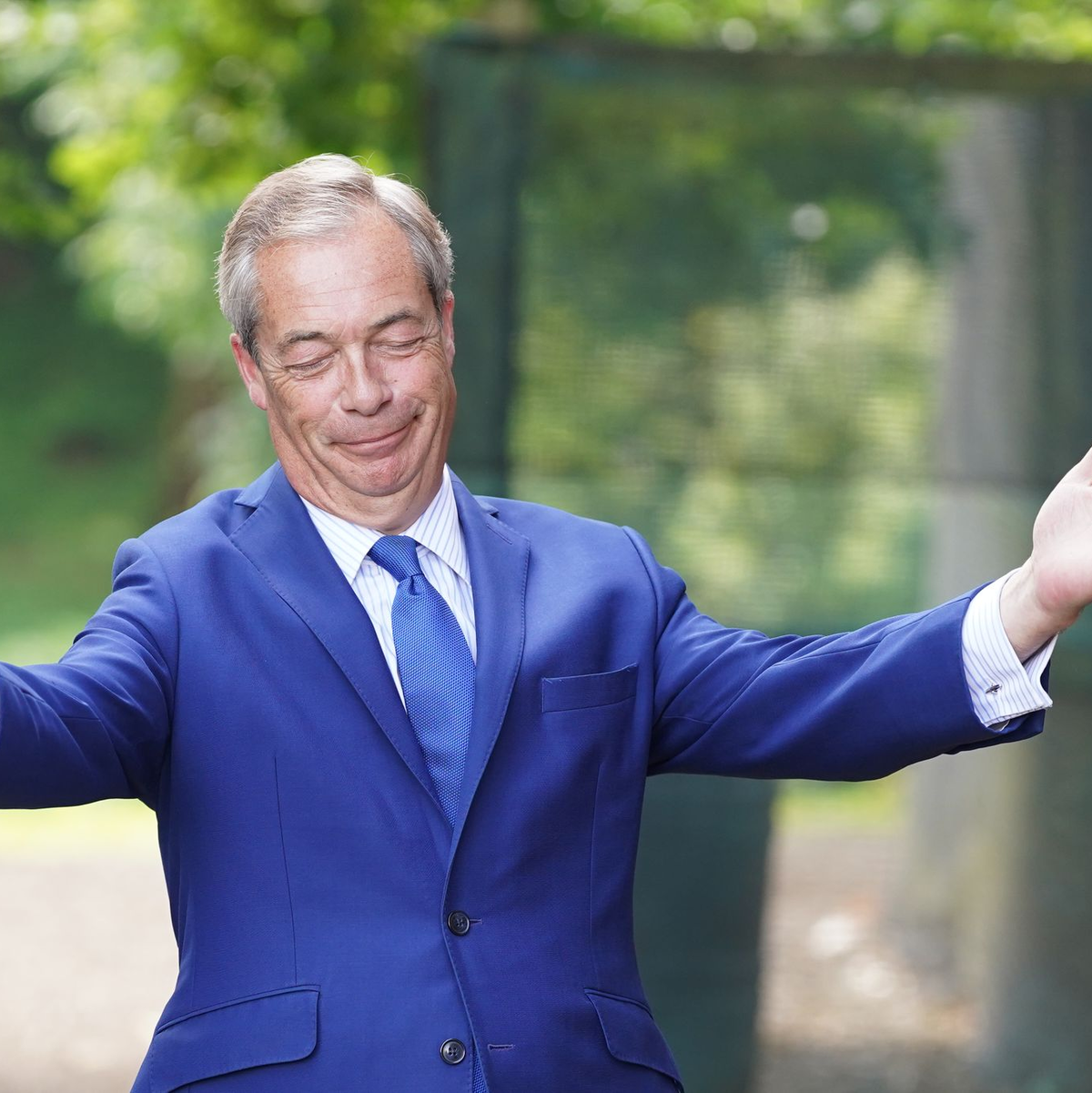 Farage ist nach eigenen Angaben mit Ex-US-Präsident Donald Trump befreundet - Foto: Dominic Lipinski/PA Wire/dpa
