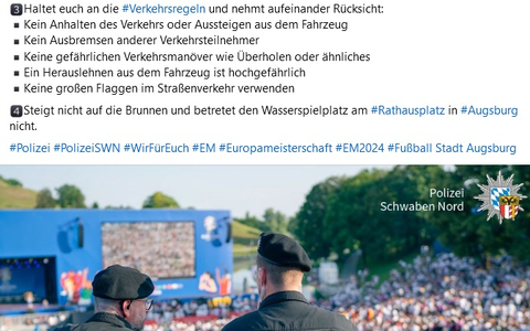 POL Schwaben Nord: Fußball-EM in Augsburg - Foto: presseportal.de
