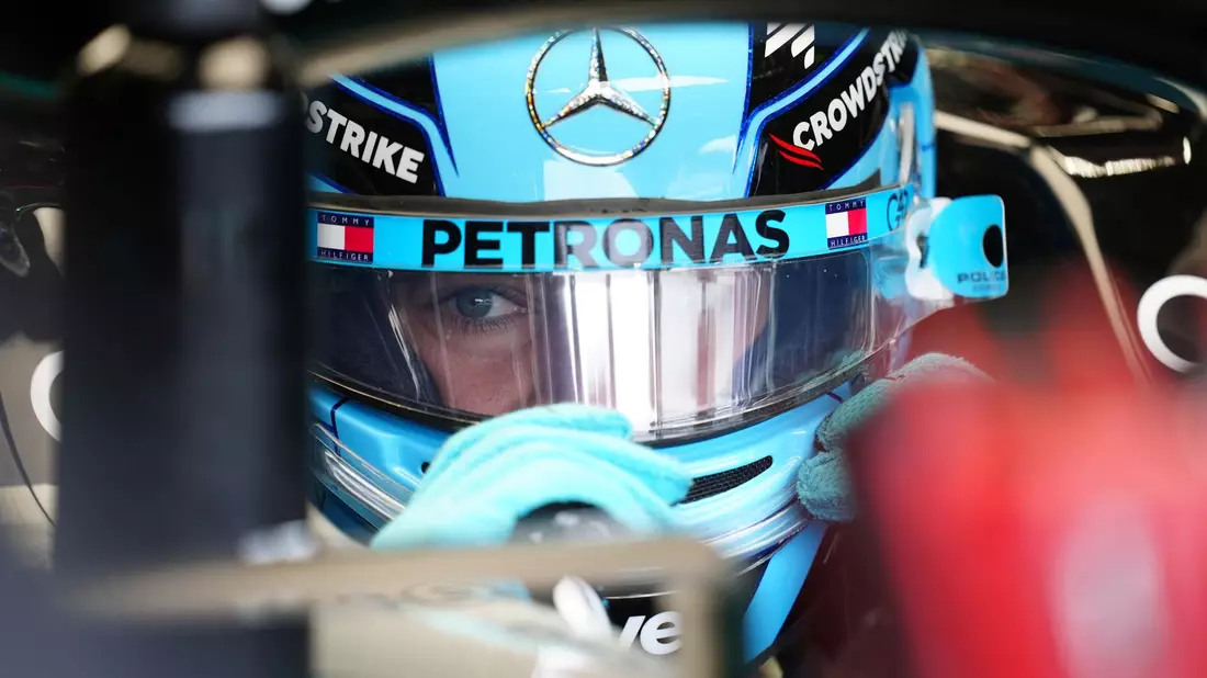 Mercedes-Pilot George Russell hat sich in Silverstone die Pole gesichert. - Bild: David Davies/PA Wire/dpa