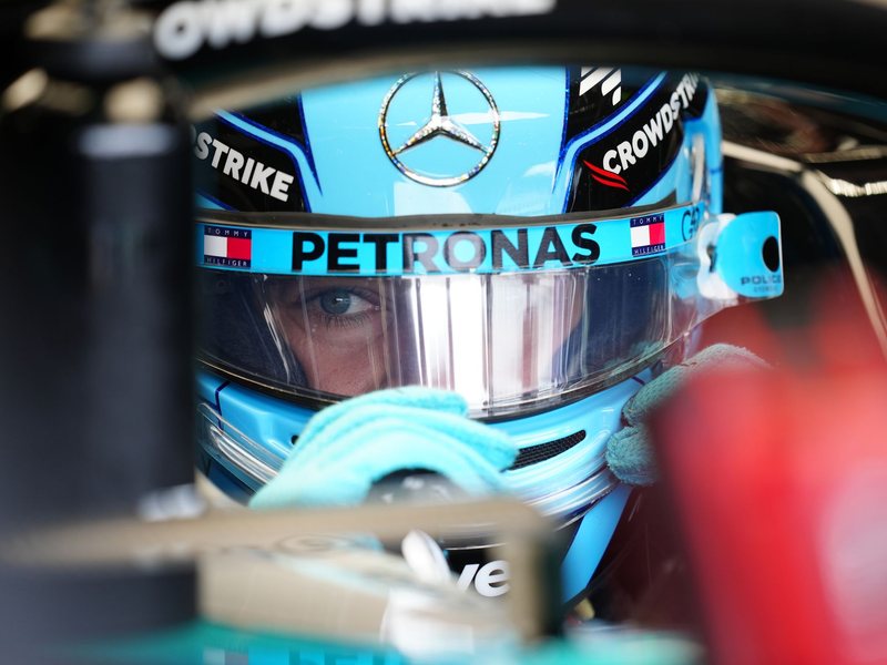 Mercedes-Pilot George Russell hat sich in Silverstone die Pole gesichert. - Foto: David Davies/PA Wire/dpa