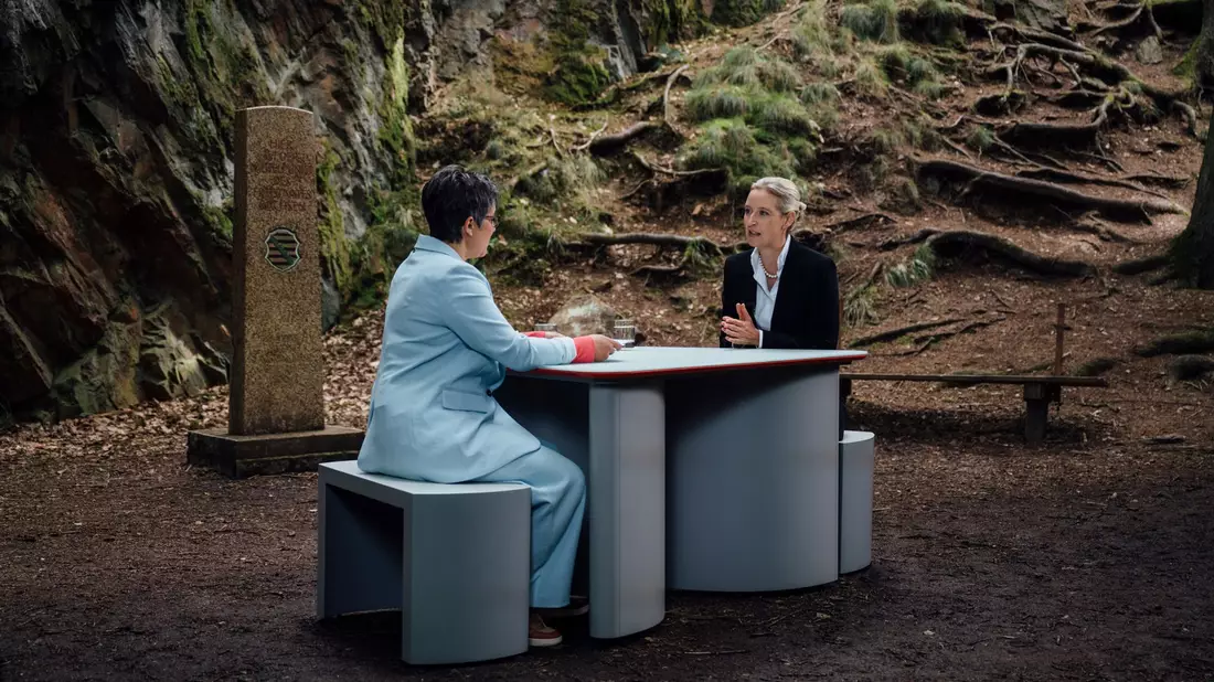 Die AfD-Vorsitzende Alice Weidel wünscht sich Donald Trump als nächsten US-Präsidenten. - Bild: Thomas Victor/ZDF/dpa