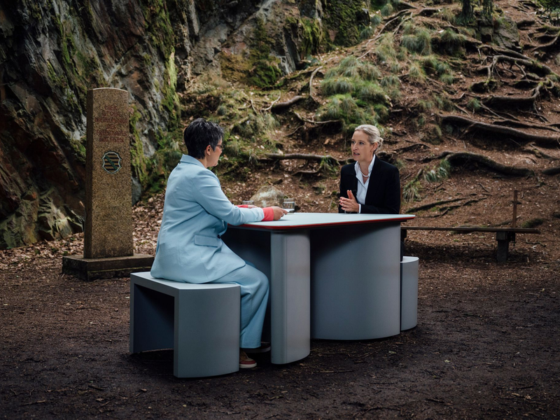 Die AfD-Vorsitzende Alice Weidel wünscht sich Donald Trump als nächsten US-Präsidenten. - Foto: Thomas Victor/ZDF/dpa