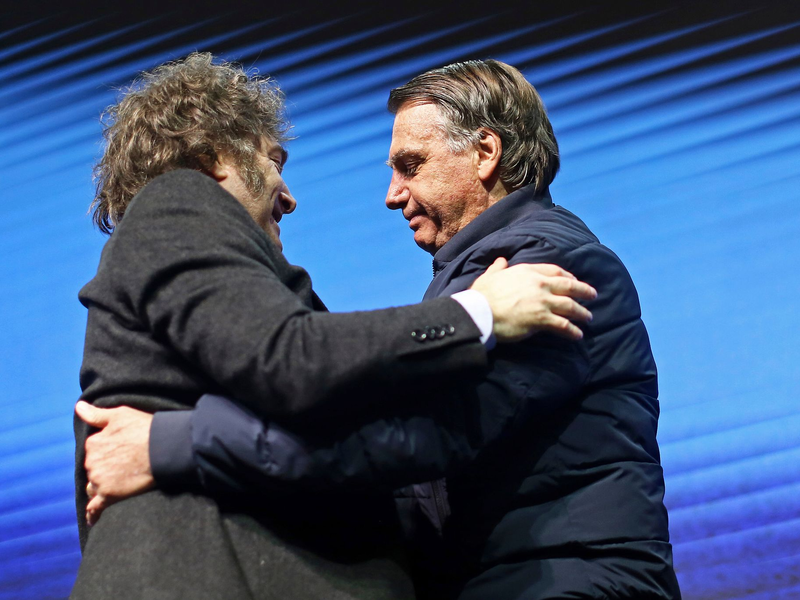 Argentiniens ultraliberaler Präsident Javier Milei tritt bei der rechten CPAC-Konferenz in Brasilien auf. - Foto: Heuler Andrey/AP/dpa