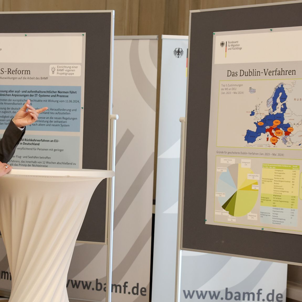 Im Juli hatte Bundeskanzler Olaf Scholz (SPD) - hier mit Bamf-Präsident Hans-Eckhard Sommer - das Bundesamt für Migration und Flüchtlinge (Bamf) in Nürnberg besucht. (Archivbild) - Foto: Daniel Löb/dpa Pool/dpa