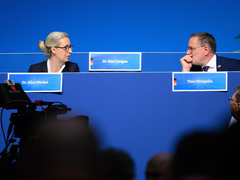 AfD-Chefs Weidel und Chrupalla - Foto: Bernd von Jutrczenka/dpa