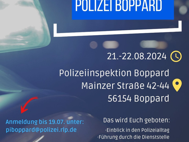 POL-PDKO: Schnuppertage PI Boppard im August - Foto: presseportal.de