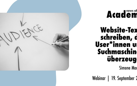 Website-Texte schreiben, die User*innen und Suchmaschinen überzeugen / Ein Online-Seminar der news aktuell Academy - Foto: presseportal.de