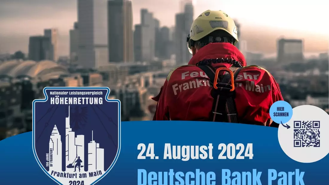 FW-F: Leistungsvergleich Höhenrettung 2024 dieses Jahr im Deutsche Bank Park - Bild: presseportal.de