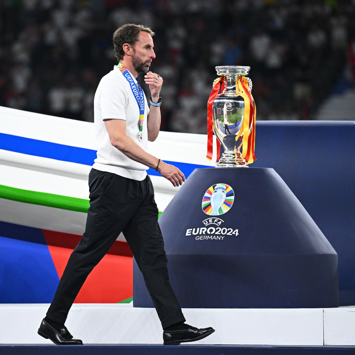 Wieder kein Titel: Wie 2021 verlor Southgate mit den Three Lions das EM-Finale - Foto: Tom Weller/dpa