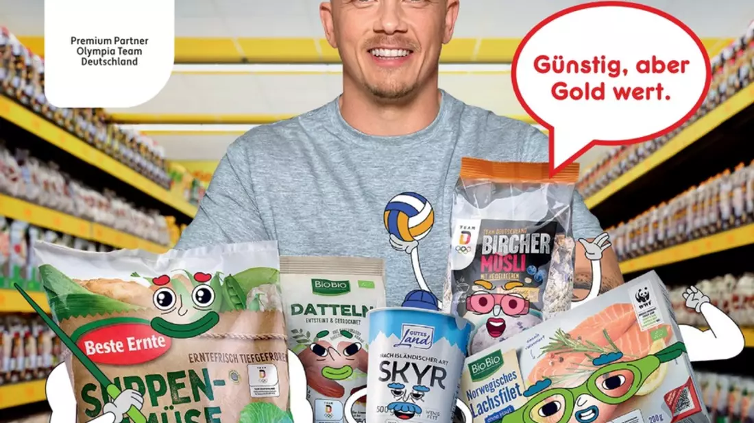 Partnerschaft mit Team Deutschland / Starkes Team: Fabian Hambüchen und Netto-Produktbande machen Lust auf Olympische Spiele - Bild: presseportal.de