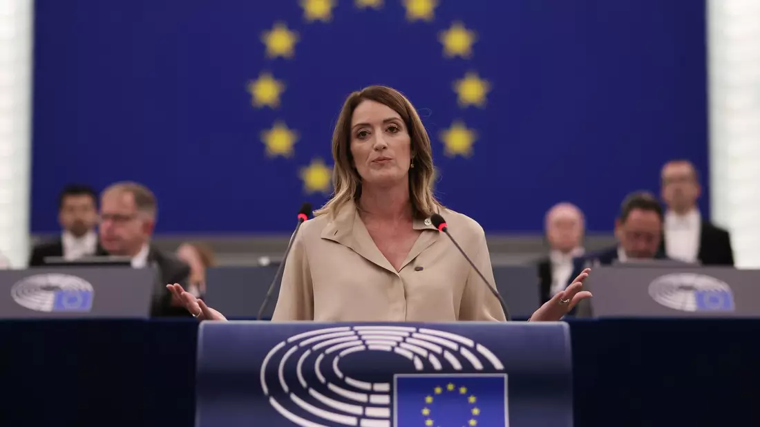 Chancenlos: Irene Montero unterlag bei der Abstimmung deutlich ihrer Konkurrentin Roberta Metsola. - Bild: Philipp von Ditfurth/dpa