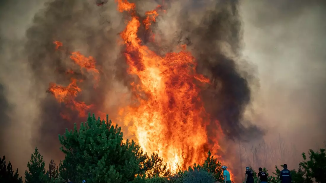 Wie oft im Sommer bei Extremhitze wüten wieder Waldbrände in Nordmazedonien. (Archivbild) - Bild: -/NÖLFK/dpa