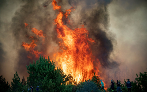 Wie oft im Sommer bei Extremhitze wüten wieder Waldbrände in Nordmazedonien. (Archivbild) - Foto: -/NÖLFK/dpa