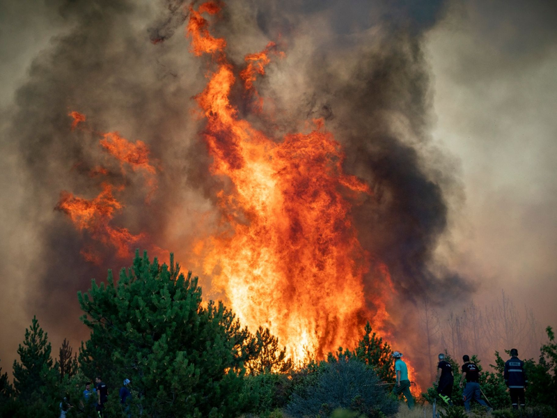 Wie oft im Sommer bei Extremhitze wüten wieder Waldbrände in Nordmazedonien. (Archivbild) - Foto: -/NÖLFK/dpa