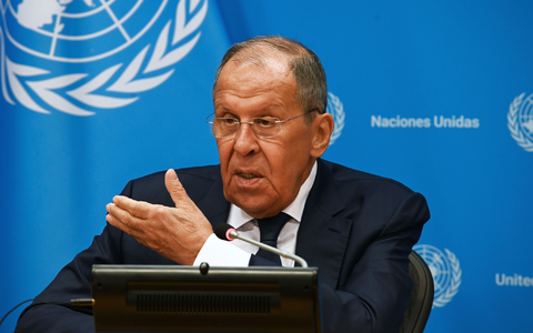 Sergej Lawrow bei der Pressekonferenz am Rande der Sitzung des UN-Sicherheitsrats (Foto aktuell) - Foto: Andrea Renault/ZUMA Press Wire/dpa Sergej Lawrow bei der Pressekonferenz am Rande der Sitzung des UN-Sicherheitsrats (Foto aktuell) - Foto: Andrea Renault/ZUMA Press Wire/dpa