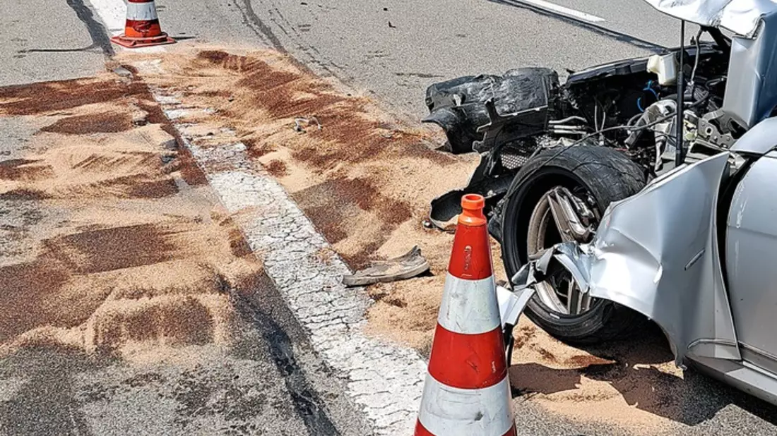 FW-M: Auffahrunfall auf der Autobahn (Freiham Süd) - Bild: presseportal.de