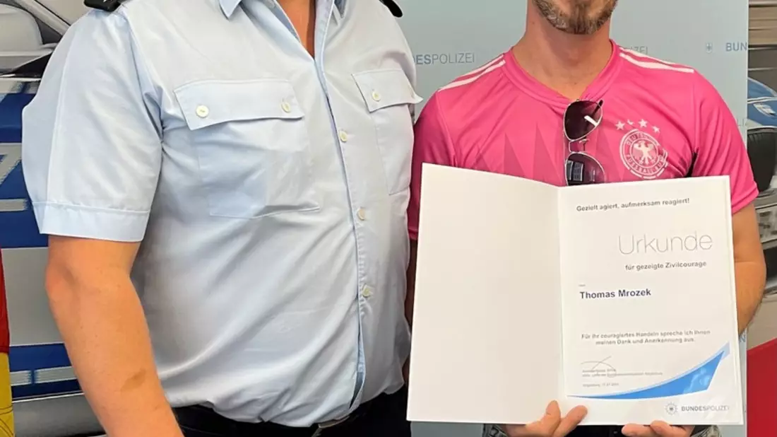 BPOLI MD: Ehrung Zivilcourage für 40-jährigen Security-Mitarbeiter - Bild: presseportal.de
