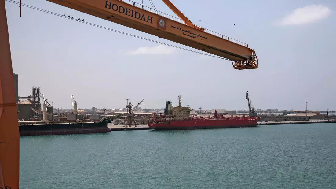 Ziel des israelischen Gegenangriffs: Der Hafen von Hudaida im Jemen. (Archivbild) - Bild: Hani Al-Ansi/dpa