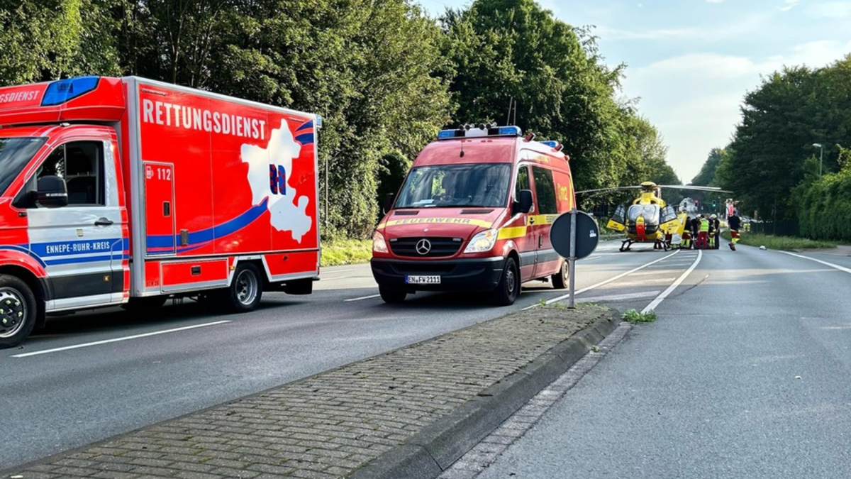 FW-EN: Unfall zwischen PKW und Motorroller - Rettungshubschrauber im Einsatz - Foto: presseportal.de