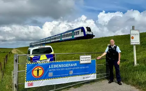 BPOL-FL: Hindenburgdamm - Personen und Radfahrer sorgen für Polizeieinsätze- Warnschilder angebracht - Foto: presseportal.de