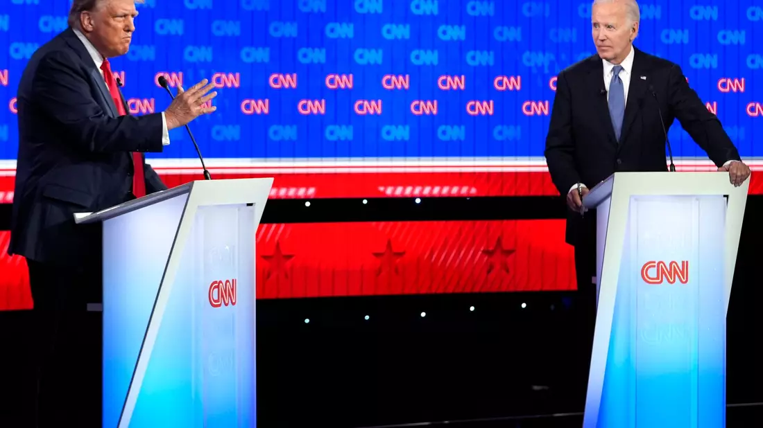 Wahlkampf in den USA - TV-Duell Biden gegen Trump. - Bild: Gerald Herbert/AP/dpa