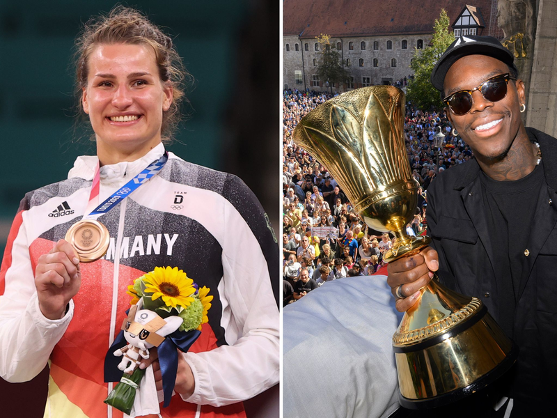 Werden die deutsche Fahne in Paris tragen: Judoka Anna-Maria Wagner und Basketballer Dennis Schröder. - Foto: Julian Stratenschulte/Oliver Weiken/dpa