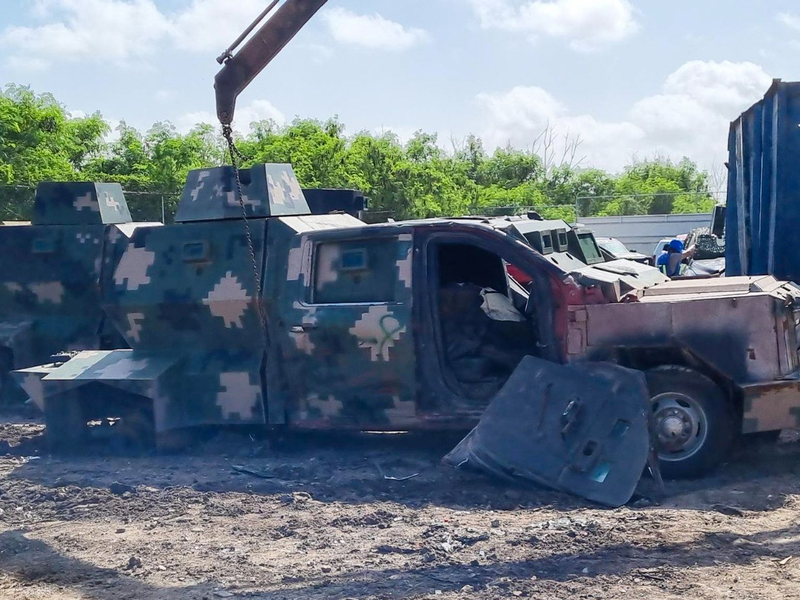 Seit 2010 gibt es Berichte von umgebauten Geländewagen von Verbrechergruppen.  - Foto: ---/Staatsanwaltschaft Tamaulipas/dpa