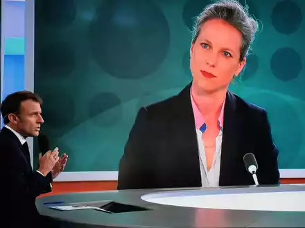 Linken-Kandidatin Castets will keine Koalition mit Macrons Lager. - Foto: Ludovic Marin/AFP/dpa