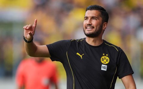 Diesmal hatte BVB-Trainer Nuri Sahin allen Grund zur Zufriedenheit.  - Foto: Jan Woitas/dpa