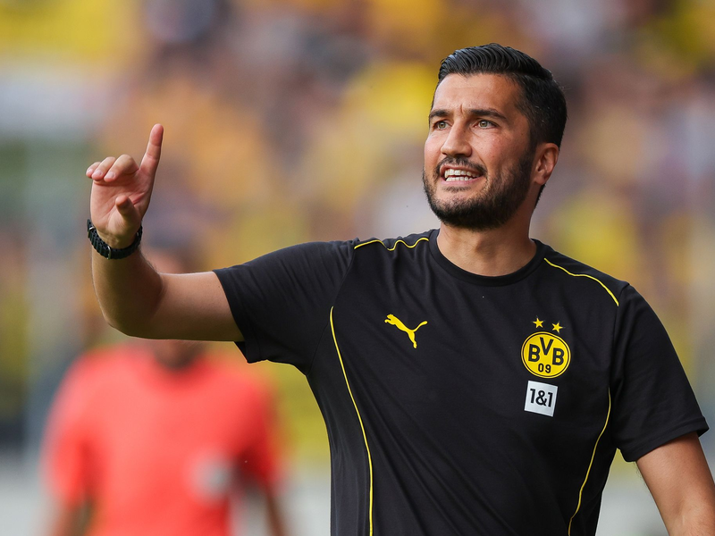 Diesmal hatte BVB-Trainer Nuri Sahin allen Grund zur Zufriedenheit.  - Foto: Jan Woitas/dpa